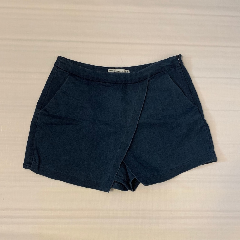 ZARA Wrap Skort, Blue, Size 4